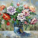 Vase Flower 20x24 in. stretched Oil Painting Canvas Art Wall Decor modern322