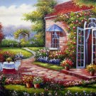 Garden 20x24 in. stretched Oil Painting Canvas Art Wall Decor modern103