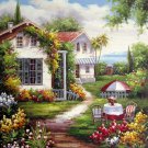 Garden 20x24 in. stretched Oil Painting Canvas Art Wall Decor modern104