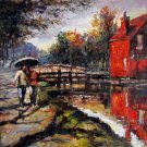 Street scene 20x24 in. stretched Oil Painting Canvas Art Wall Decor modern001