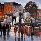 Street scene 20x24 in. stretched Oil Painting Canvas Art Wall Decor modern002