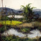 Waterside 20x24 in. stretched Oil Painting Canvas Art Wall Decor modern301