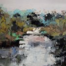Waterside 20x24 in. stretched Oil Painting Canvas Art Wall Decor modern306