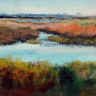 Waterside 20x24 in. stretched Oil Painting Canvas Art Wall Decor modern309