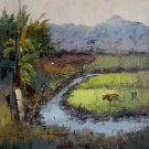Waterside 20x24 in. stretched Oil Painting Canvas Art Wall Decor modern311