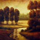 By the river 20x24 in. stretched Oil Painting Canvas Art Wall Decor modern001
