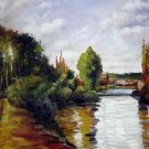 By the river 20x24 in. stretched Oil Painting Canvas Art Wall Decor modern003