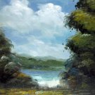 By the river 20x24 in. stretched Oil Painting Canvas Art Wall Decor modern008