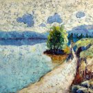 By the river 20x24 in. stretched Oil Painting Canvas Art Wall Decor modern010