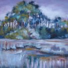By the river 20x24 in. stretched Oil Painting Canvas Art Wall Decor modern011