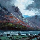 By the river 20x24 in. stretched Oil Painting Canvas Art Wall Decor modern014