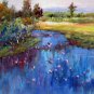 By the river 20x24 in. stretched Oil Painting Canvas Art Wall Decor modern017