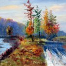By the river 20x24 in. stretched Oil Painting Canvas Art Wall Decor modern019
