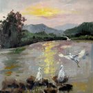 By the river 20x24 in. stretched Oil Painting Canvas Art Wall Decor modern029