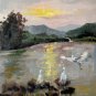 By the river 20x24 in. stretched Oil Painting Canvas Art Wall Decor modern029