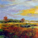 Golden land 20x24 in. stretched Oil Painting Canvas Art Wall Decor modern002