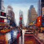 Time Square 20x24 in. stretched Oil Painting Canvas Art Wall Decor modern101
