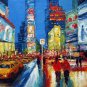Time Square 20x24 in. stretched Oil Painting Canvas Art Wall Decor modern102