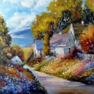 House 20x24 in. stretched Oil Painting Canvas Art Wall Decor modern403