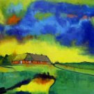House 20x24 in. stretched Oil Painting Canvas Art Wall Decor modern11D