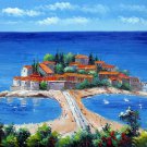Mediterranean 20x24 in. stretched Oil Painting Canvas Art Wall Decor modern00D