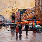 Paris 20x24 in. stretched Oil Painting Canvas Art Wall Decor modern130