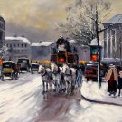 Paris 20x24 in. stretched Oil Painting Canvas Art Wall Decor modern143