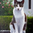 prtrait of pet cat 20x24 in. stretched Oil Painting Canvas Art Wall Decor modern007