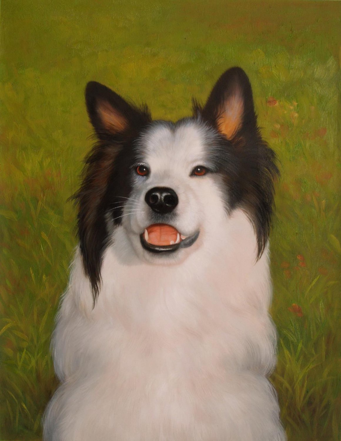 prtrait of pet dog 20x24 in. stretched Oil Painting Canvas Art Wall Decor modern016