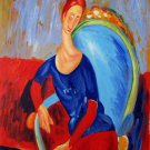 Rep. Amedeo Modigliani 20x24 in. stretched Oil Painting Canvas Art Wall Decor modern007