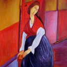 Rep. Amedeo Modigliani 20x24 in. stretched Oil Painting Canvas Art Wall Decor modern022