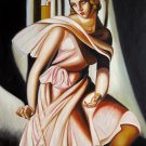 Rep. Tamara De Lempicka 20x24 in. stretched Oil Painting Canvas Art Wall Decor modern002