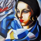 Rep. Tamara De Lempicka 20x24 in. stretched Oil Painting Canvas Art Wall Decor modern003