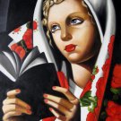 Rep. Tamara De Lempicka 20x24 in. stretched Oil Painting Canvas Art Wall Decor modern004