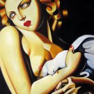 Rep. Tamara De Lempicka 20x24 in. stretched Oil Painting Canvas Art Wall Decor modern006 Rep. Tamara De Lempicka 20x24 in. stretched Oil Painting Canvas Art Wall Decor modern006