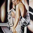 Rep. Tamara De Lempicka 20x24 in. stretched Oil Painting Canvas Art Wall Decor modern18D