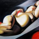 Rep. Tamara De Lempicka 20x24 in. stretched Oil Painting Canvas Art Wall Decor modern20D