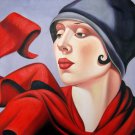 Rep. Tamara De Lempicka 20x24 in. stretched Oil Painting Canvas Art Wall Decor modern29D