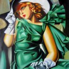 Rep. Tamara De Lempicka 20x24 in. stretched Oil Painting Canvas Art Wall Decor modern34D