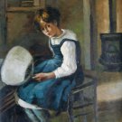 Girl With fan 20x24 in. stretched Oil Painting Canvas Art Wall Decor modern001 Girl With fan 20x24 in. stretched Oil Painting Canvas Art Wall Decor modern001