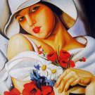 Rep. Tamara De Lempicka 20x24 in. stretched Oil Painting Canvas Art Wall Decor modern303