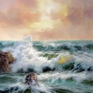 Seawave 20x24 in. stretched Oil Painting Canvas Art Wall Decor modern401