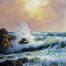 Seawave 20x24 in. stretched Oil Painting Canvas Art Wall Decor modern417