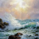 Seawave 20x24 in. stretched Oil Painting Canvas Art Wall Decor modern420