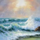 Seawave 20x24 in. stretched Oil Painting Canvas Art Wall Decor modern422