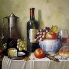 Fruit and wine 20x24 in. stretched Oil Painting Canvas Art Wall Decor modern102