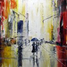 Street 20x24 in. stretched Oil Painting Canvas Art Wall Decor modern034