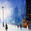 Street 20x24 in. stretched Oil Painting Canvas Art Wall Decor modern046