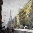 Street 20x24 in. stretched Oil Painting Canvas Art Wall Decor modern057