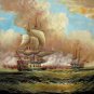 Naval battle 20x24 in. stretched Oil Painting Canvas Art Wall Decor modern005